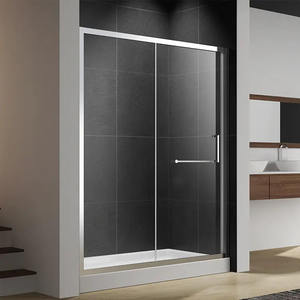 Porte de douche coulissante en verre trempé sans cadre de haute qualité Boye, blanc poli, pour salle de bain d'hôtel/appartement, salle de douche à une seule ligne - Product Image 6