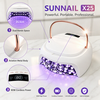 Pengering Kuku Profesional 80W Tanpa Kabel 48pcs Beads Dual Hands Lampu Kuku Uv Led
