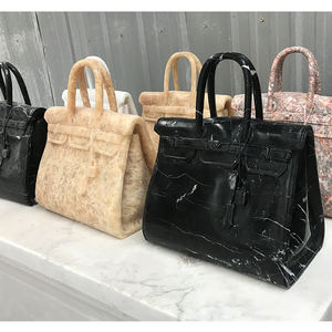 Haute qualité professionnel personnalisé grandeur <span class=keywords><strong>nature</strong></span> marbre sac de sculpture à la main Sculpture pierre sac à main Statue à vendre - Product Image 5