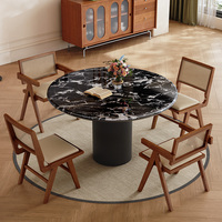 Table à manger de luxe en bois massif et marbre, design moderne du milieu du siècle, stable, imperméable, écologique, mobilier pour la maison, pour hôtel et villa