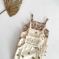Nuevo Mono de Verano para Bebé Niña, Estampado Informal con Tirantes, Triangular, 100% Algodón