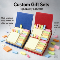 Kit de notes autocollantes personnalisées de haute qualité, blocs-notes autocollants colorés avec étui rigide pour cadeaux promotionnels d'entreprise