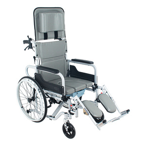 Silla de ruedas manual plegable, portátil, pequeña, de aleación de aluminio, totalmente reclinable, para personas discapacitadas y mayores - Product Image 1