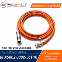 Kabel Daya Pengganti Motor Servo Siemens S120 Seri 6FX5002-5CF10, Konduktor Tembaga Industri, Isolasi PVC, Pelindung IP65