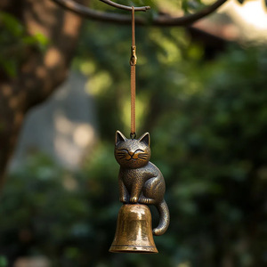 Carillon à vent en forme de chat, ornement suspendu pour la décoration extérieure du jardin - Product Image 3