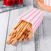 Fête d'anniversaire pour enfants collations mignonnes bonbons emballage écologique personnalisé personnalisé papier impression strie rose boîte de pop-corn