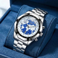 Montre de luxe pour homme Wandering Earth Hollow Quartz en acier inoxydable, 45 mm, aiguilles larges, ultra-fine 13 mm, verre minéral renforcé