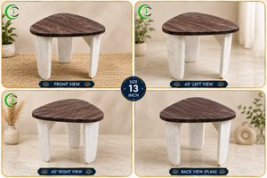 Mesa Auxiliar de Mármol Rojo Hecha a Mano CCI de 13 Pulgadas con Patas Blancas, Elegante Mesa Decorativa para Sala de Estar, Oficina, Hotel - Product Image 2