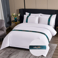 Parure de lit de luxe hôtelière et domestique, motif uni hiver, 100% polyester, écologique, 100TC, respirante, drap, taie d'oreiller, housse de couette, 4 pièces