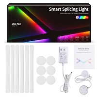 Lampe de synchronisation musicale Configuration de salle de jeu RGBIC LED Smart Glide Wall Barre lumineuse à 6 lignes avec Alexa et Google Assistant pour salle de jeu