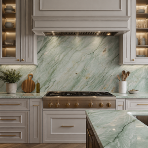 Dalle de marbre vert polie, panneau de pierre naturelle, feuille de marbre naturel pour la décoration intérieure - Product Image 4