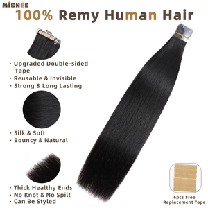 Extensiones <span class=keywords><strong>de</strong></span> Cabello con Cinta Adhesiva Platinum Natural Black & Balayage, Envío Rápido, Sin Pegamento, Sin Daños, OEM ODM para Profesionales <span class=keywords><strong>de</strong></span> Salón - Product Image 4