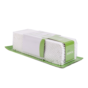 Phổ biến mới bán buôn 600pcs bông tăm bông trắng nhựa Stick bông Chồi với thẻ vỉ - Product Image 2