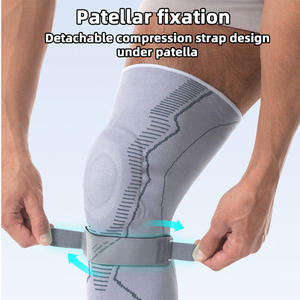 Rodillera de nailon transpirable para levantamiento de pesas, soporte y estabilizador con correas y vendas para la rodilla - Product Image 4