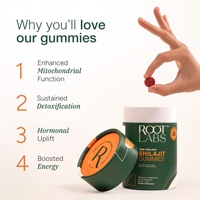 Gummies de Shilajit TK, best-seller Amazon, 60 pièces emballées individuellement, complément alimentaire, soutien OEM, améliore l'immunité