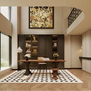 Visualisation 3D d'une villa classique française haute définition - Schéma de décoration élégant, projet de salon et de chambre à coucher de villa - Product Image 1