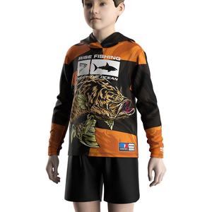 เสื้อฮู้ดดี้ตกปลาชายทะเล แห้งเร็ว พิมพ์โลโก้ได้ตามต้องการ เสื้อแขนยาวมีฮู้ดสำหรับเด็กผู้ชาย - Product Image 5