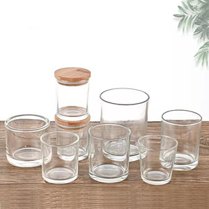 <strong>Frosted</strong> White and Clear <strong>Glass</strong> Candle Jars for Making Candles Containers , 7/11/14.5 oz Empty Candle Tins , Bulk Candle Jars - Product Image 1