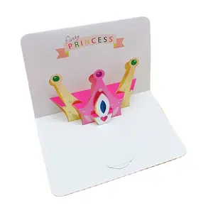 크리 에이 티브 귀여운 3D 팝업 생일 케이크 인사말 카드 손으로 만든 접힌 크리스마스 선물 축복 카드