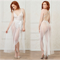 Robe de nuit en dentelle et soie/coton pour femmes grandes tailles, ensemble de lingerie, combinaison, body, respirant, sexy, vêtements de nuit