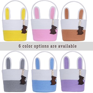 Cestas de Pascua Vacías para Niños y Niñas con Etiqueta de Conejito, Cesta para Huevos, Cesta de Regalos para Niños Pequeños y Adolescentes - Product Image 5