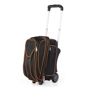 Bolsas de Bolos Personalizadas en Existencia, <span class=keywords><strong>Bolsa</strong></span> de Transporte Funcional para 2 Bolas de Bolos con Ruedas - Product Image 3