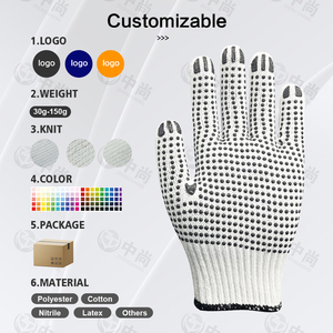 Inşaat için 10 Gauge pamuk örgü eldivenler PVC nokta iş eldivenleri - Product Image 3