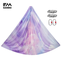 Ensemble de hamac de yoga aérien volant de haute qualité cravate teint multicolore hamac de yoga aérien balançoire tissu soies aériennes ensembles de balançoire de yoga