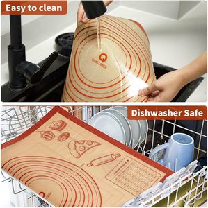 Tapis de cuisson en silicone pour pâtisserie, 28x20 pouces, extra large, pour biscuits et <span class=keywords><strong>pain</strong></span>, <span class=keywords><strong>planche</strong></span> <span class=keywords><strong>à</strong></span> <span class=keywords><strong>pétrir</strong></span> pour comptoir de cuisine - Vente chaude - Product Image 6