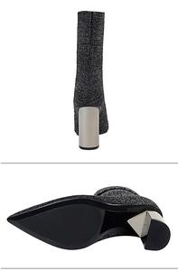 Bottines de neige à talon aiguille pour femmes, chaussures à talon aiguille et à bout pointu, usage quotidien, printemps, automne, hiver, 2020 - Product Image 6