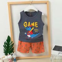 Nouvel ensemble gilet et short en coton tissé pour l'été, pour filles et garçons de 0 à 7 ans, sans manches, pour bébés et enfants