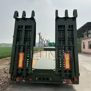 4 trục 50 tấn 55ton 18 mét dài lowbed Chassis Trailer thấp cậu bé Trailer thấp nền tảng bán Trailer