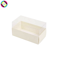 Boîtes cadeaux rectangulaires élégantes pour produits de boulangerie, boîtes de présentation transparentes avec base en papier durable pour gâteaux, macarons et desserts