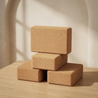 Syntus Kork Yoga Block & Gurt Set 2-teilig Hochdichte Weiche Rutschfeste Yoga-Blöcke 9x6x4 Zoll 8FT Metall D-Ring Gurt für Pilates