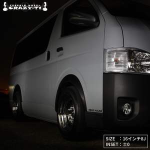 Hiace 200 Series Caravan NV350 <span class=keywords><strong>Roue</strong></span> CRAZY T-1 4 Pièces Set Tecchin Fer Étain Noir Blanc Chromé 16 <span class=keywords><strong>Pouces</strong></span> 17 <span class=keywords><strong>Pouces</strong></span> 35mm 40mm - Product Image 5