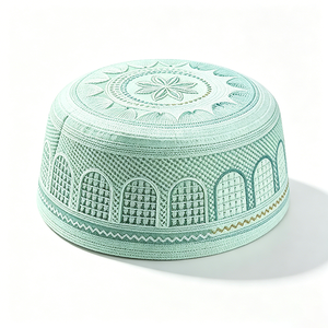 Gorro Islámico Kufi Bordado para Hombre, Gorro de Oración Musulmán de Algodón Premium, Gorro Transpirable con Patrón Geométrico para Ramadán y Eid - Product Image 6