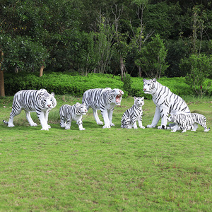 야외 맞춤형 유리섬유 수지 호랑이 조각상 - 정원, 조경, 파티 동물 장식 전시용 - Product Image 2