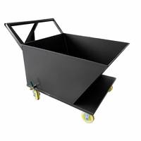 Carro de transporte industrial motorizado basculante para chatarra metálica, troquelado y residuos de máquinas CNC, para taller
