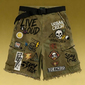 Pantalones Cortos de Mezclilla Cargo para Hombre, Diseño Camuflaje, Bordado, Desgastado, Personalizado de Fábrica OEM - Product Image 1
