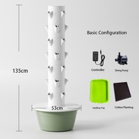 Jardin potager d'intérieur compact à 7 niveaux en ABS, tour hydroponique verticale avec circulation automatique de l'eau et irrigation goutte à goutte