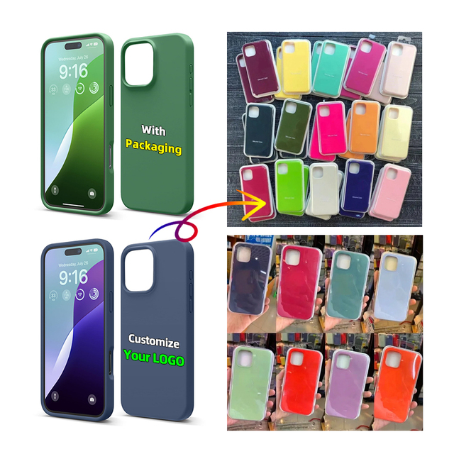 Liquid Silicone Phone Case for Apple iPhone 11 12 13 14 15 16 Pro Max Mini 7 8 Plus Xs Max Shockproof Case Factory Wholesale