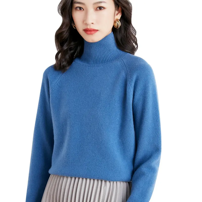 Thickened high-necked pullover autumn and winter models Korean temperament solid color wool sweater sweater ladies