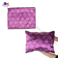 Sac en satin personnalisé avec fermeture éclair, sacs à cheveux sur mesure, sac en satin durable pour extensions de cheveux, pour emballage
