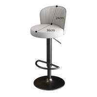Tabouret de bar moderne de luxe rembourré, chaise de comptoir pivotante réglable avec dossier incurvé et repose-pieds pour la maison, le café et les bars commerciaux