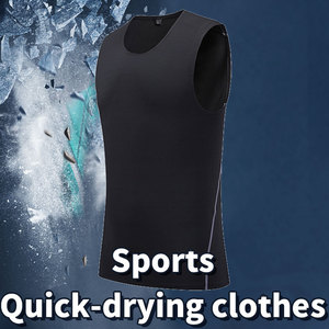 Maglietta sportiva attillata da allenamento per <span class=keywords><strong>uomo</strong></span> maglietta intima elasticizzata ad asciugatura rapida pallacanestro da corsa maglietta intima per fitness - Product Image 5