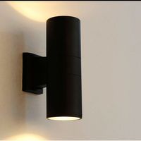 Applique murale LED cylindrique moderne 10W GU10, étanche, double tête, en aluminium et verre trempé, pour intérieur et extérieur, couloir et jardin