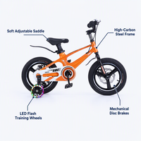 Bicicleta Infantil para Niños y Niñas de 2 a 10 Años, de Acero, de Una Velocidad, con Freno de Cable