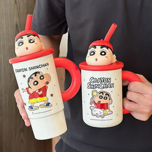 Crayon Shinchan Insulated Water Bottle 575ml <b>With</b> <b>Straw</b> <b>Lid</b> Drink <b>Cup</b> For Office <b>And</b> Travel - Product Image 5