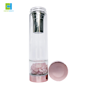 Logotipo personalizado deporte libre de Bpa de cristal de cuarzo rosa Elixir de la botella de agua - Product Image 5