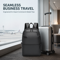 Sac à dos d'affaires pour hommes, sac de voyage 20-35L, compartiment pour ordinateur portable en nylon, sac d'ordinateur respirant pour le travail et les déplacements, 15 pouces